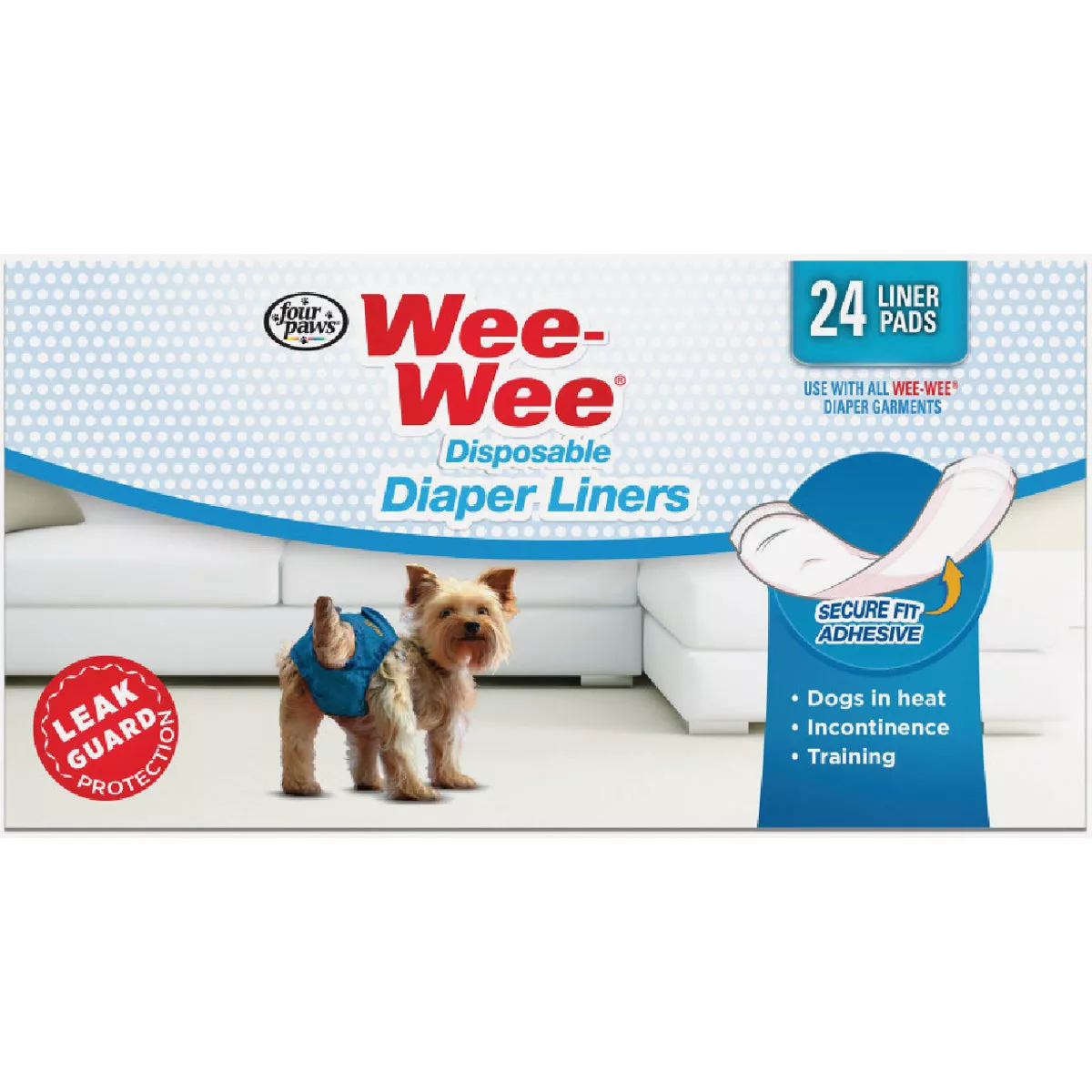 Four Paws Wee Wee Disposable Dog Diaper Liners (24-Count)