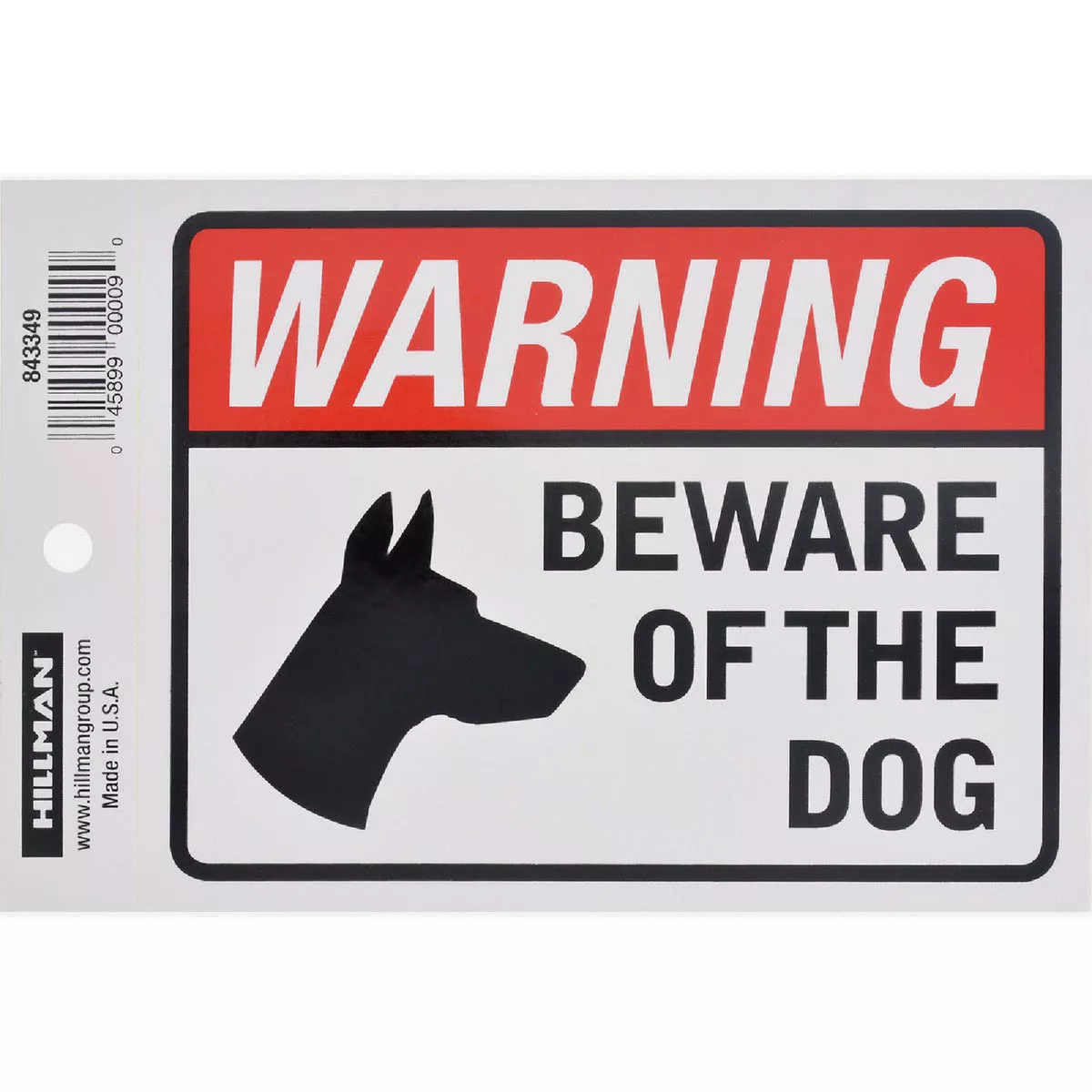 Hillman Adhesive Beware of Dog Sign (4" x 6")