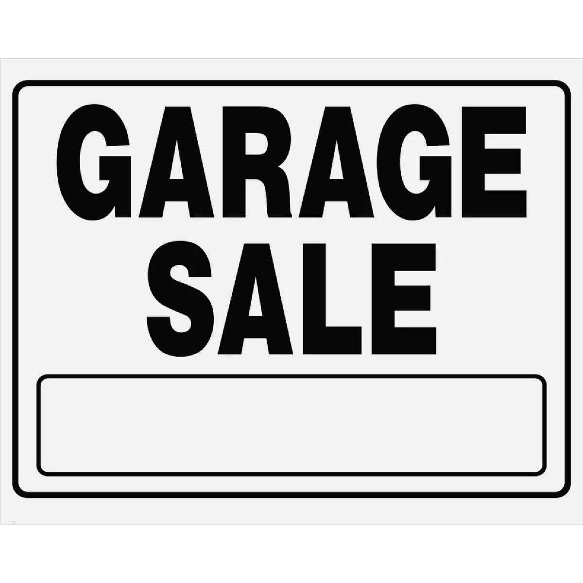 Hillman Garage Sale Sign Black and White with Holder (20" x 24")