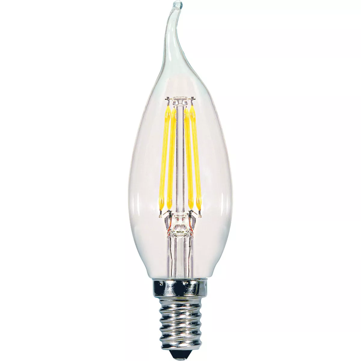 Satco 60W Equivalent Warm White Candelabra CA11 LED Decorative Light Bulb