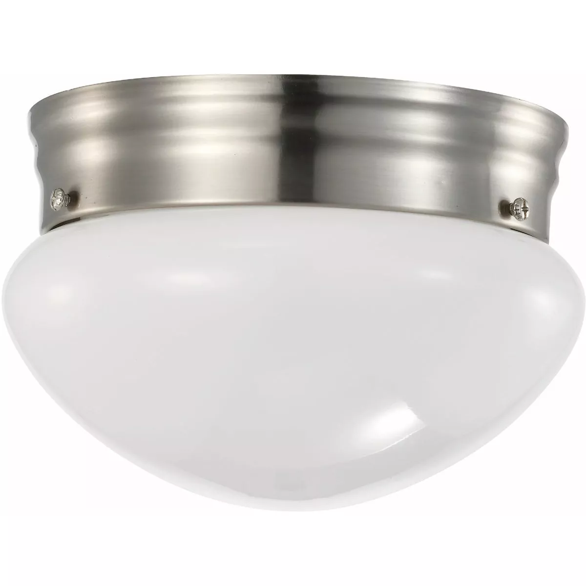 Satco Nuvo 7 In. 60W Equivalent Brushed Nickel LED Flush Mount Mushroom Ceiling Light Fixture