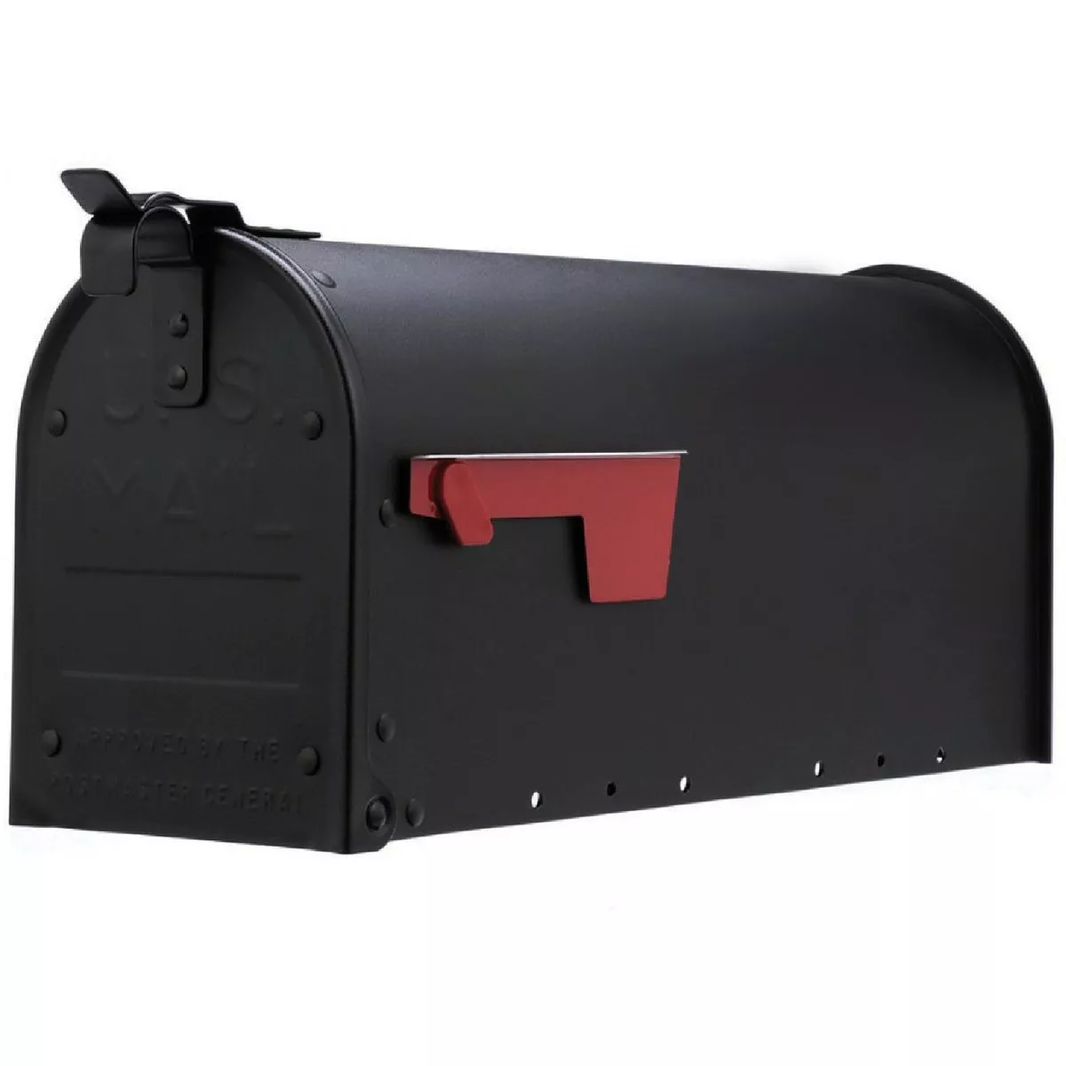 Gibraltar Admiral Textured Black Medium Aluminum Post-Mount Mailbox
