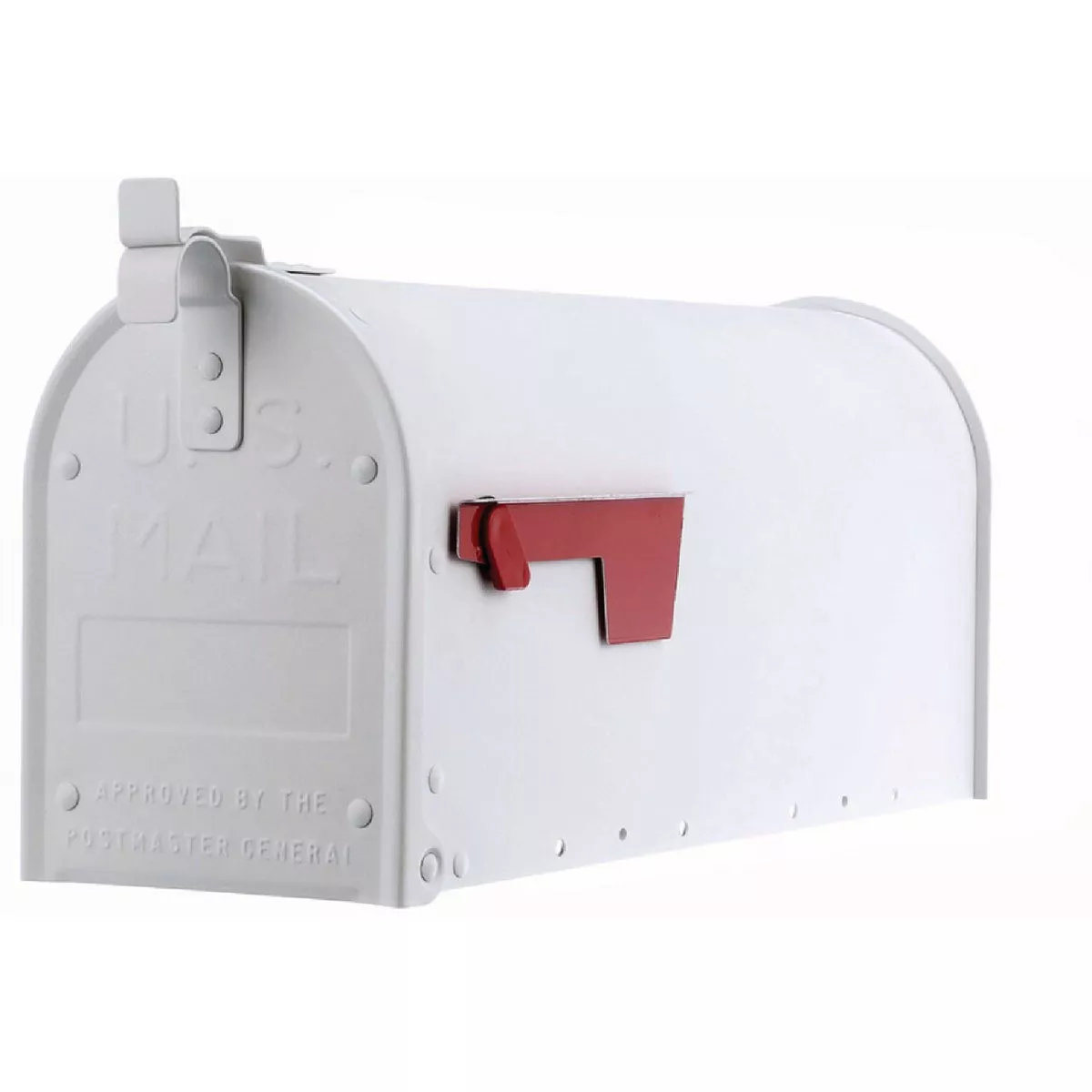 Gibraltar Admiral Textured White Medium Aluminum Post-Mount Mailbox