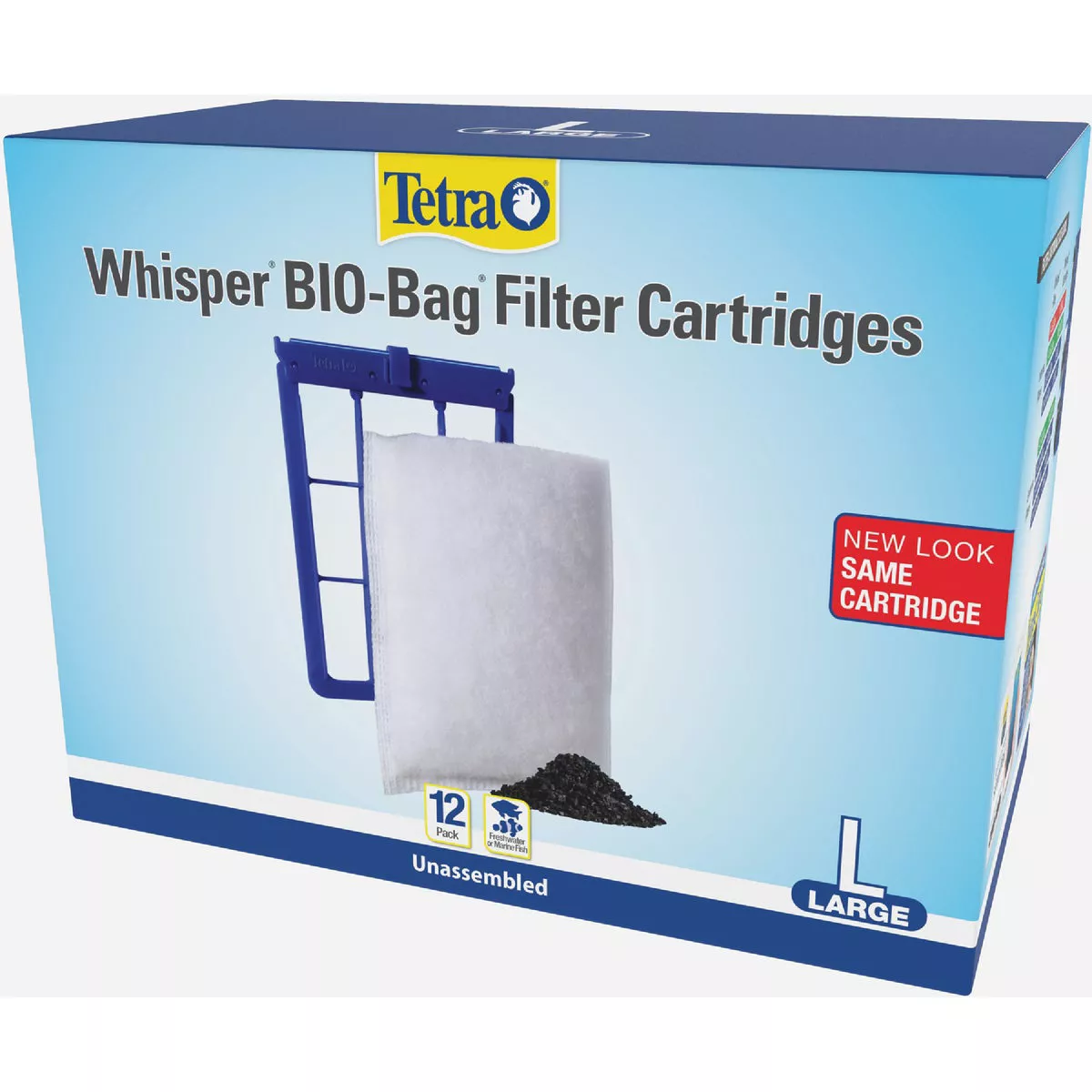 Tetra Whisper Large Bio-Bag Cartridge (Unassembled) for TetraTec, Repto, PF Aquarium Filter (12-Pack)-