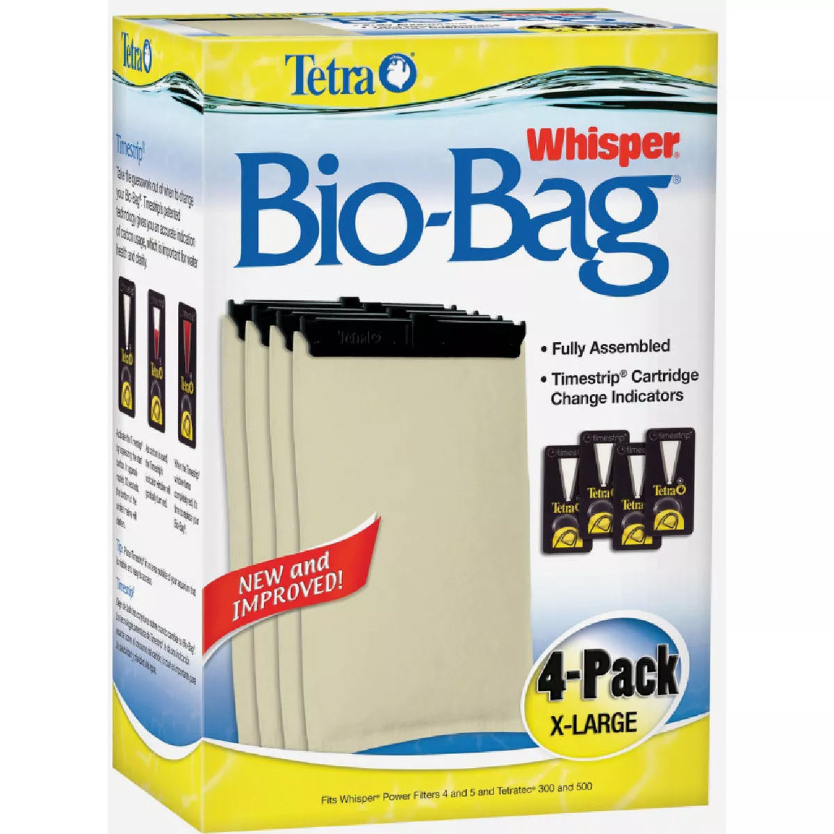 Tetra Whisper X-Large Bio-Bag Cartridge (Unassembled) for TetraTec, Repto, PF Aquarium Filter (4-Pack)