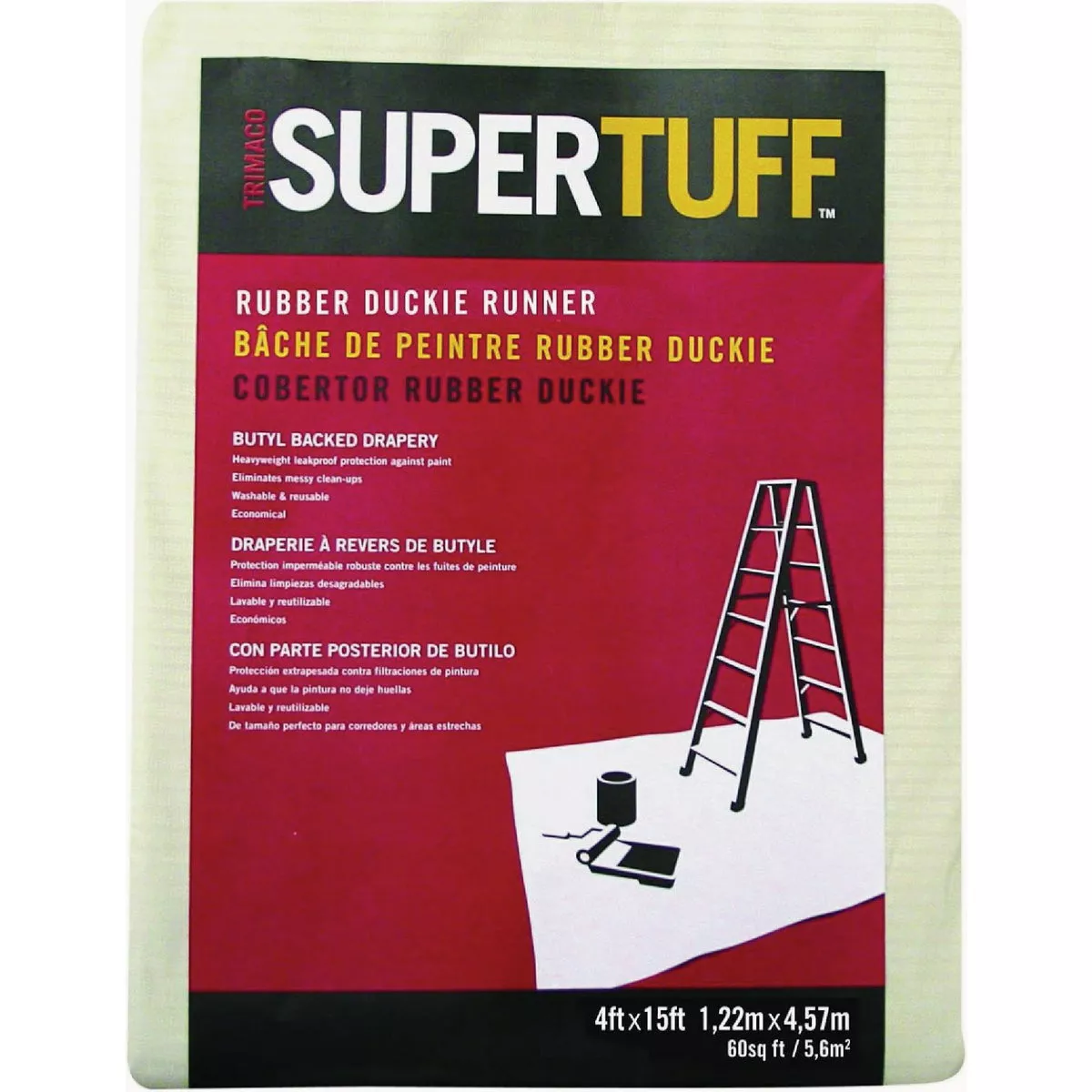 Trimaco SuperTuff Rubber Duckie 4 Ft. x 15 Ft. Butyl-Backed Drop Cloth Runner