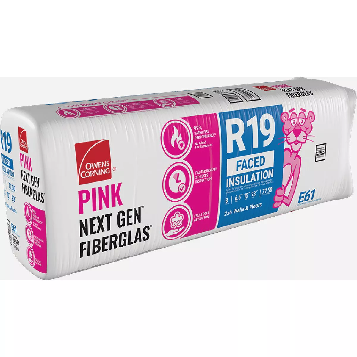 Owens Corning PINK Next Gen R-19 15 In. x 93 In. Faced Fiberglass ...