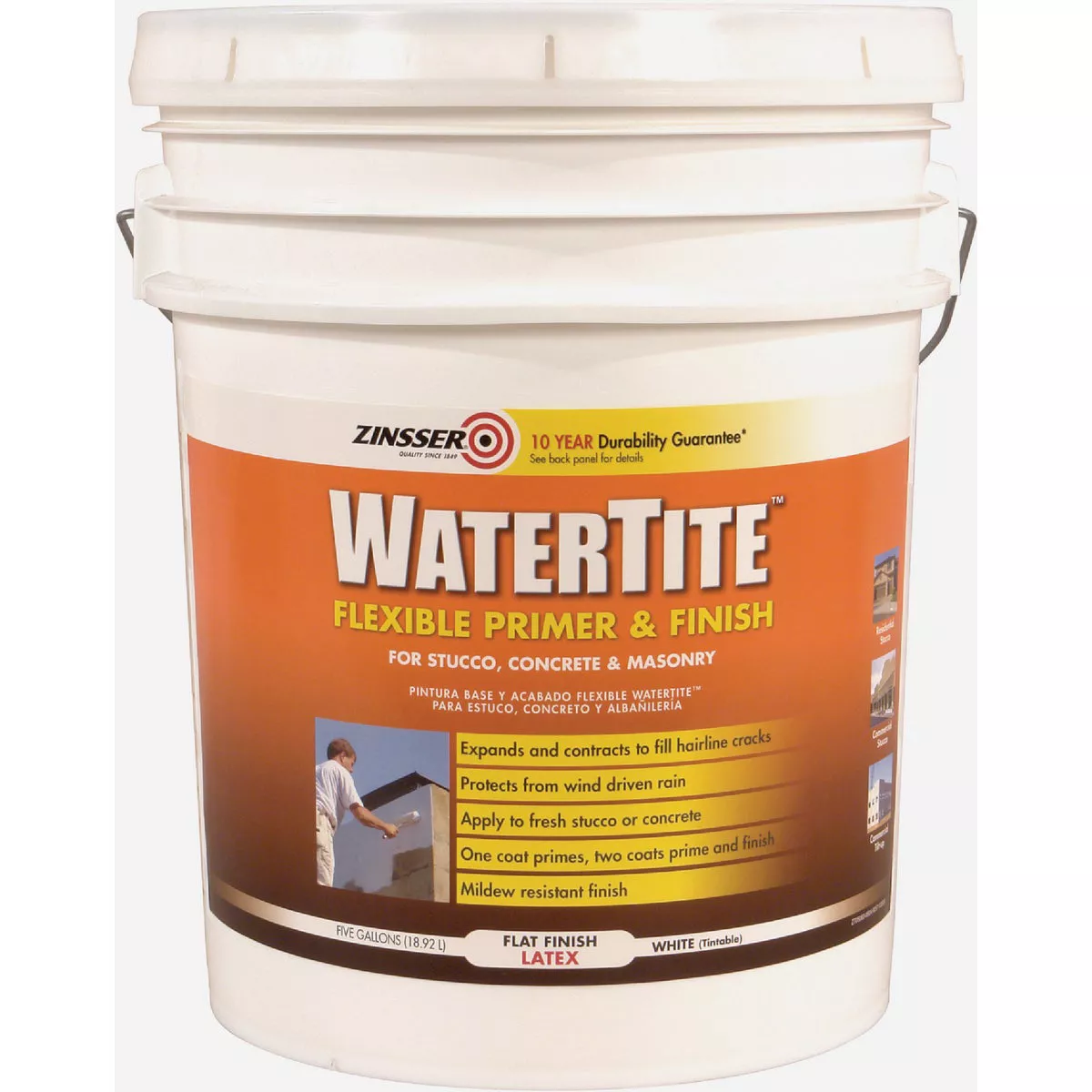 Zinsser WaterTite Flexible Concrete Primer and Finish, White Tint Base, 5 Gal.