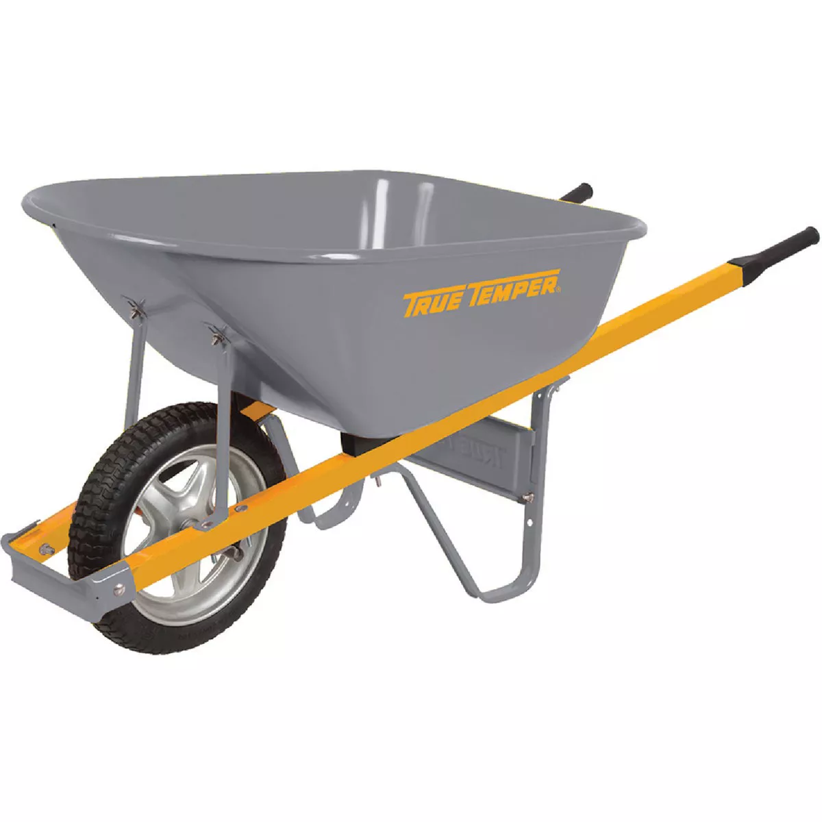 Ames True Temper 6 Cu. Ft. Never Flat Tire Steel Wheelbarrow