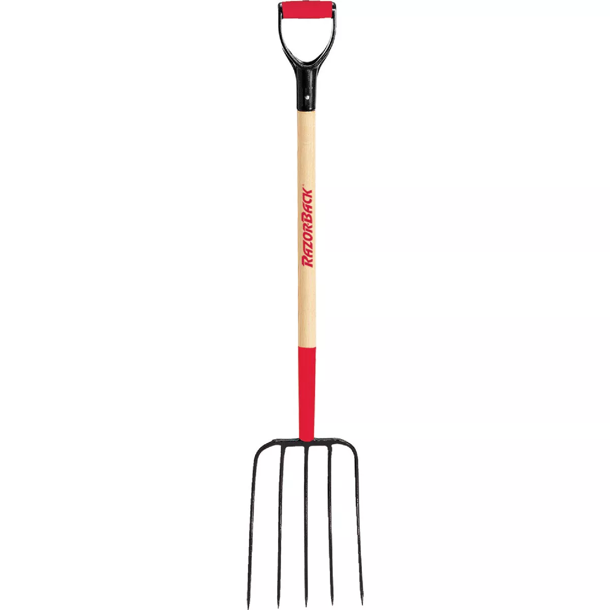 Ames Razor-Back 36 In. D-Grip Wood Handle Forged Compost Pitch Fork (5-Tine)