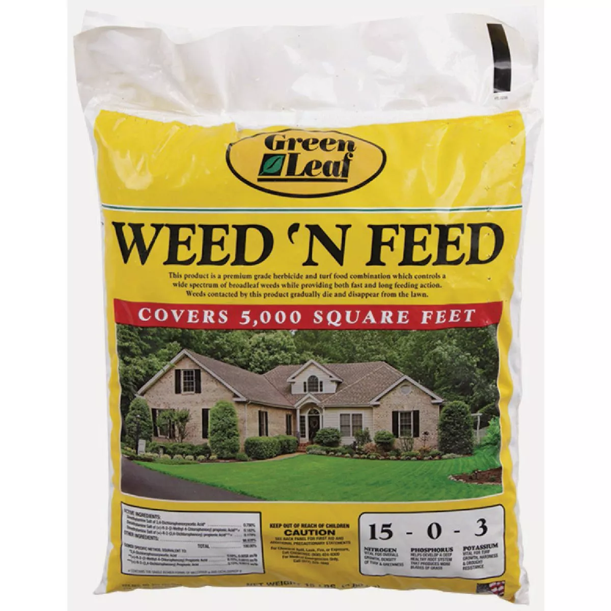 Green Leaf Weed & Feed 15 Lb. Granules 15-0-3 Lawn Fertilizer with Weed Killer