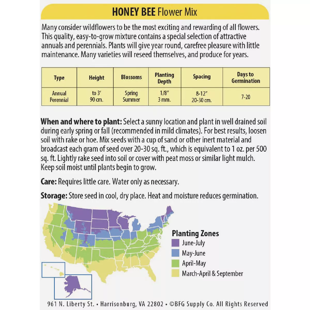 Wetsel Seed Honey Bee Mix Wildflowers Seed Packet - photo 3