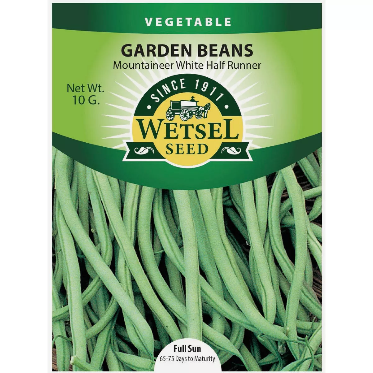 Wetsel Seed Mountaineer White Half Runner Garden Beans Seed Packet