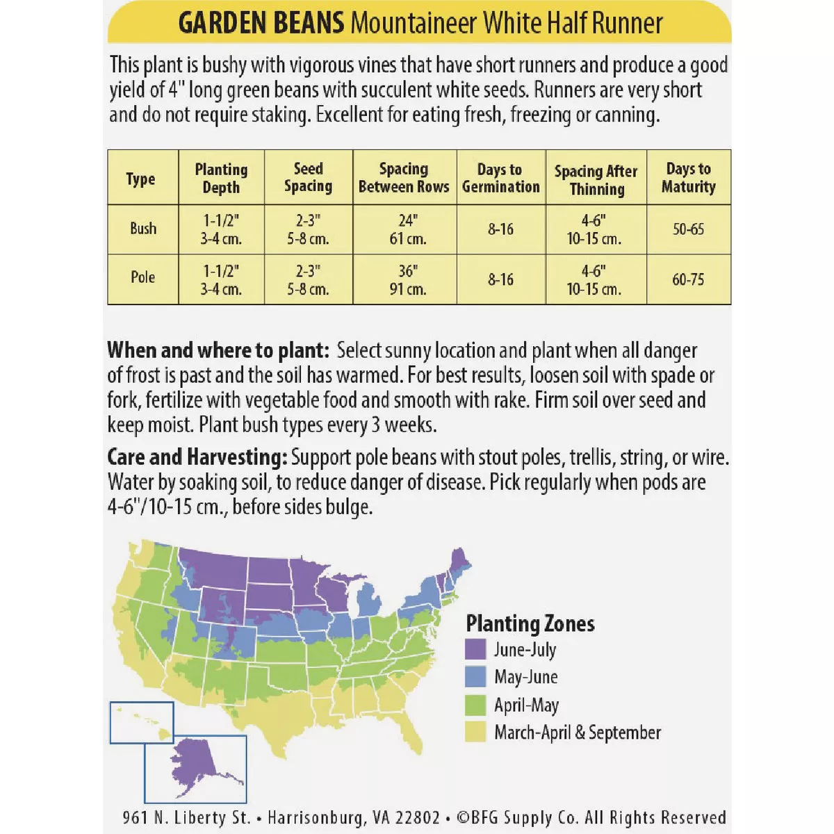 Wetsel Seed Mountaineer White Half Runner Garden Beans Seed Packet - photo 3