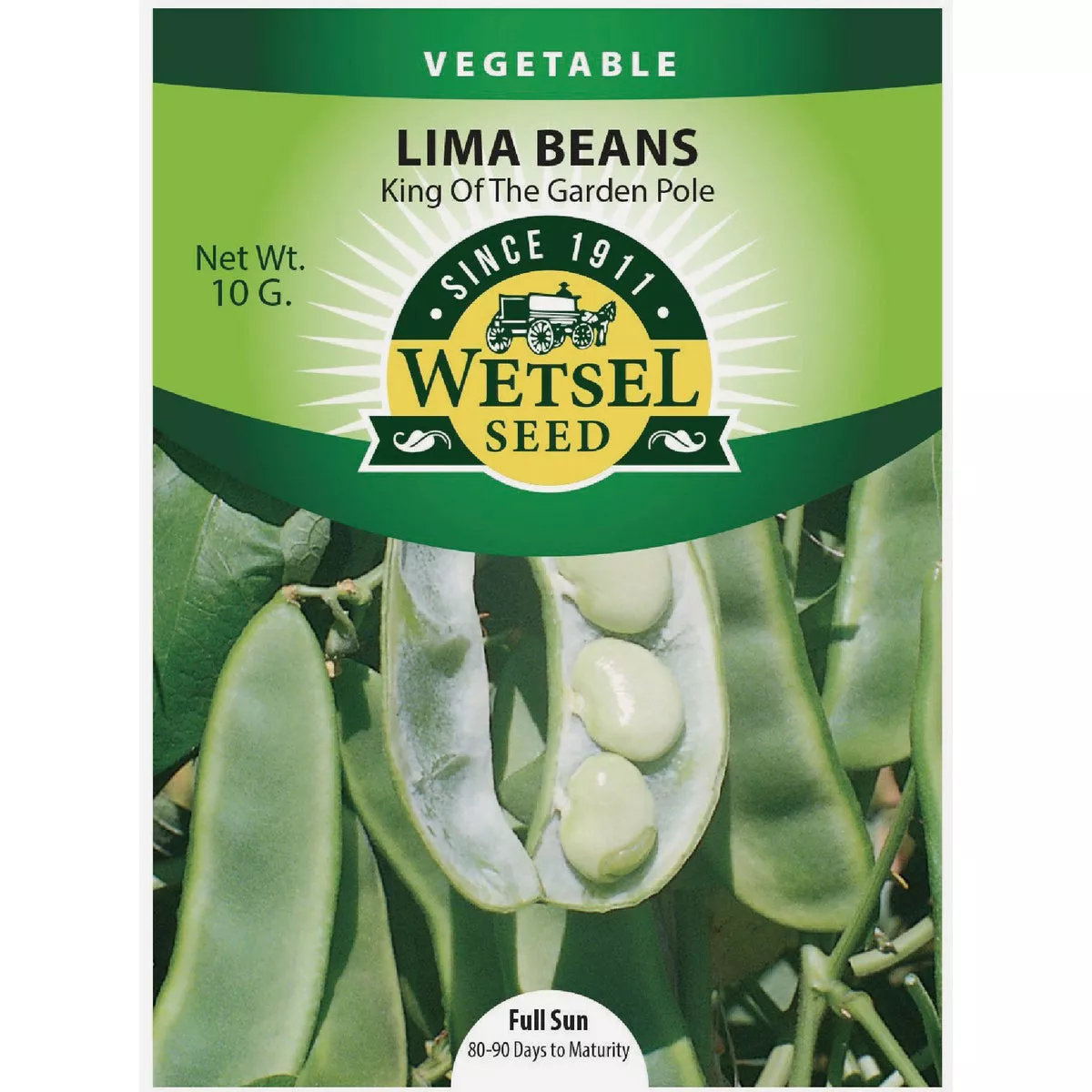 Wetsel Seed King of the Garden Pole Lima Beans Seed Packet