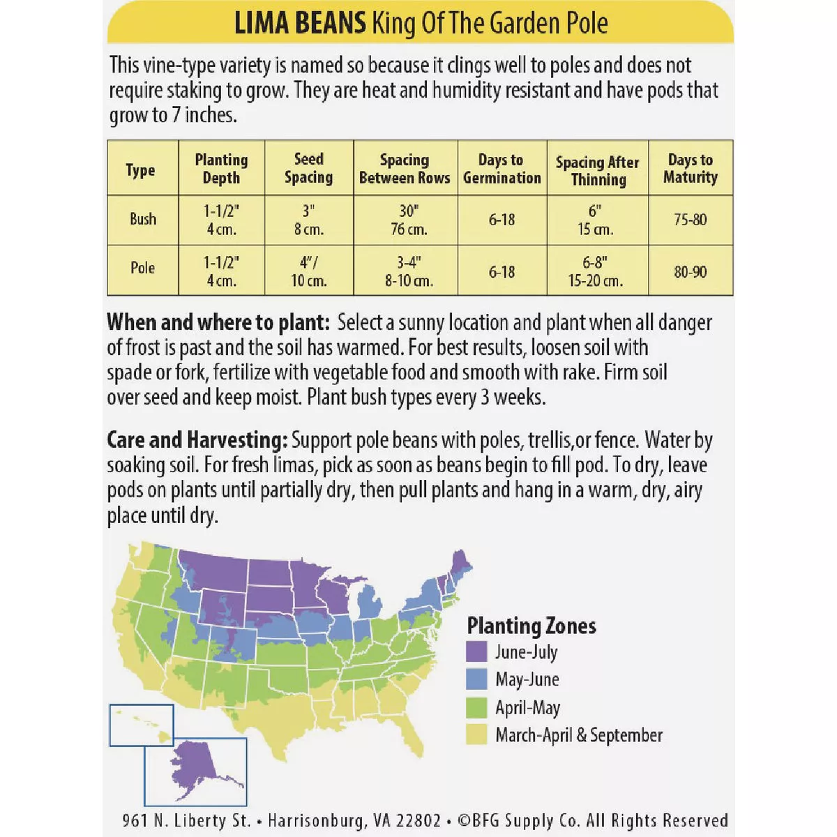 Wetsel Seed King of the Garden Pole Lima Beans Seed Packet - photo 3