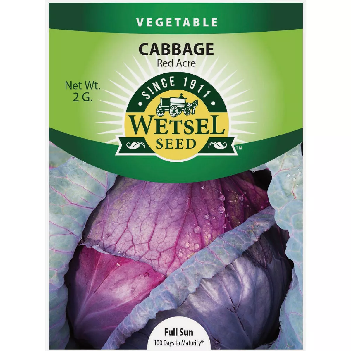 Wetsel Seed Red Acre Cabbage Seed Packet