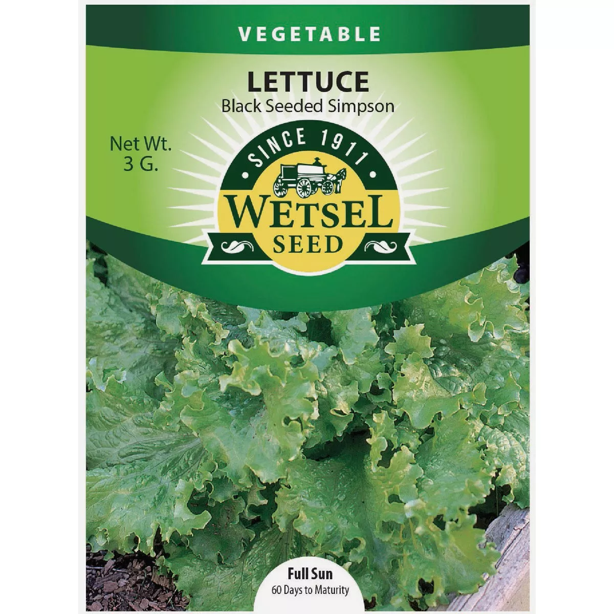 Wetsel Seed Black Seeded Simpson Lettuce Seed Packet