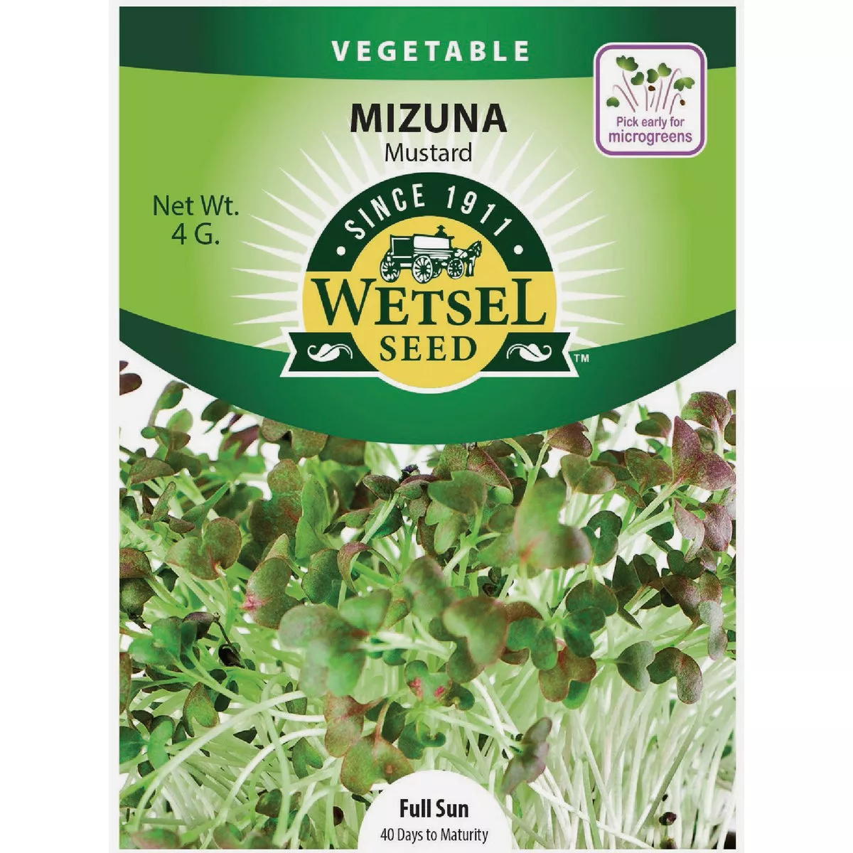 Wetsel Seed Mizuna Mustard Seed Packet