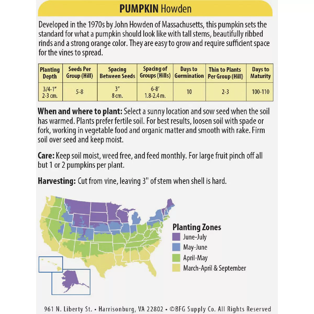 Wetsel Seed Howden Pumpkin Seed Packet - photo 2