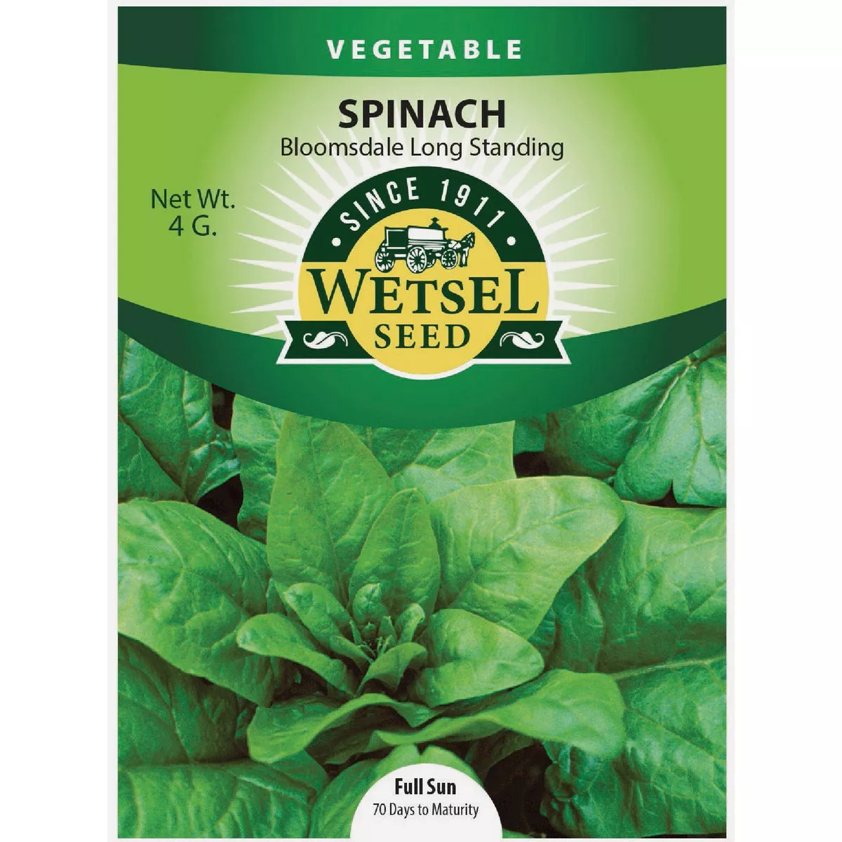 Wetsel Seed Bloomsdale Long Standing Spinach Seed Packet