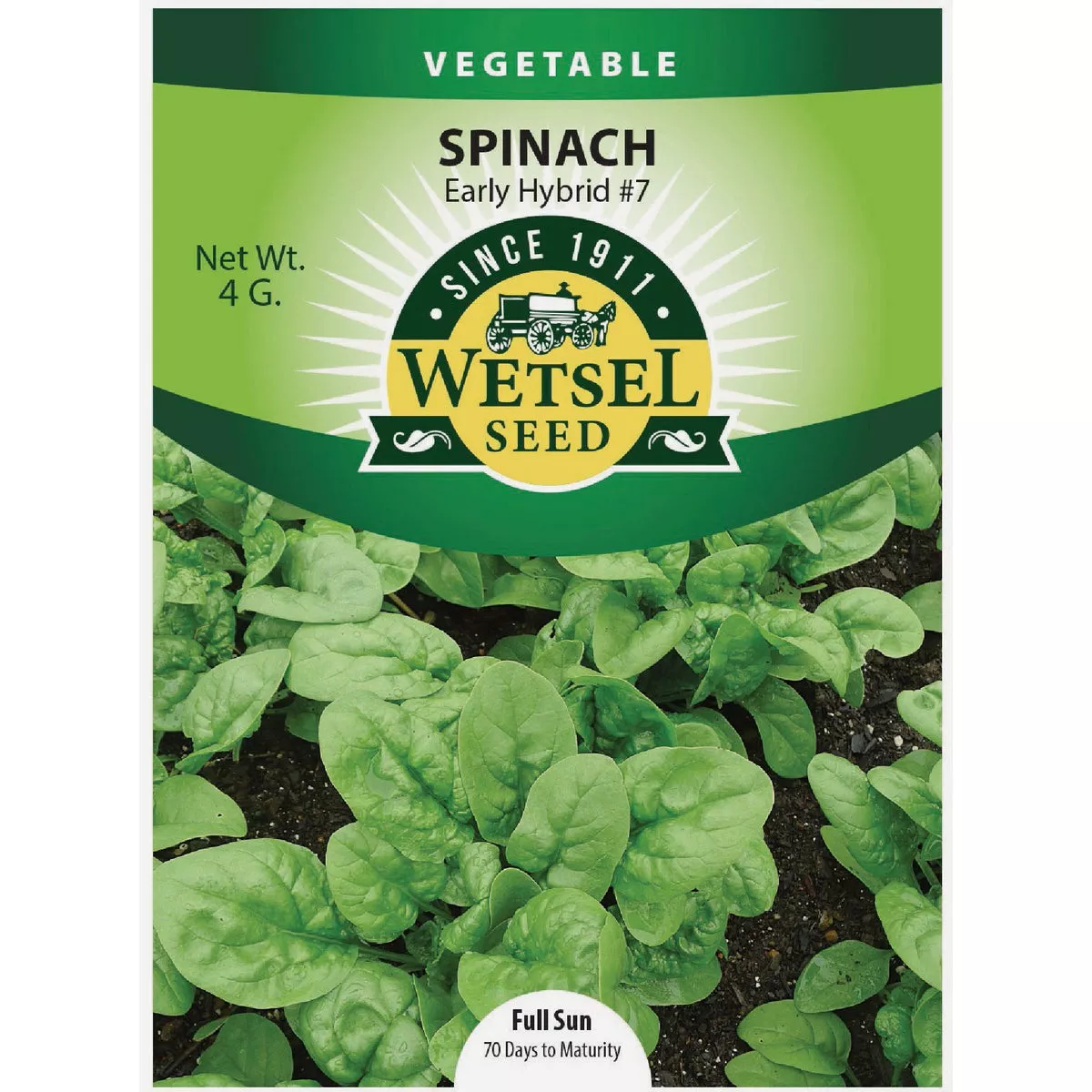 Wetsel Seed Early Hybrid #7 Spinach Seed Packet