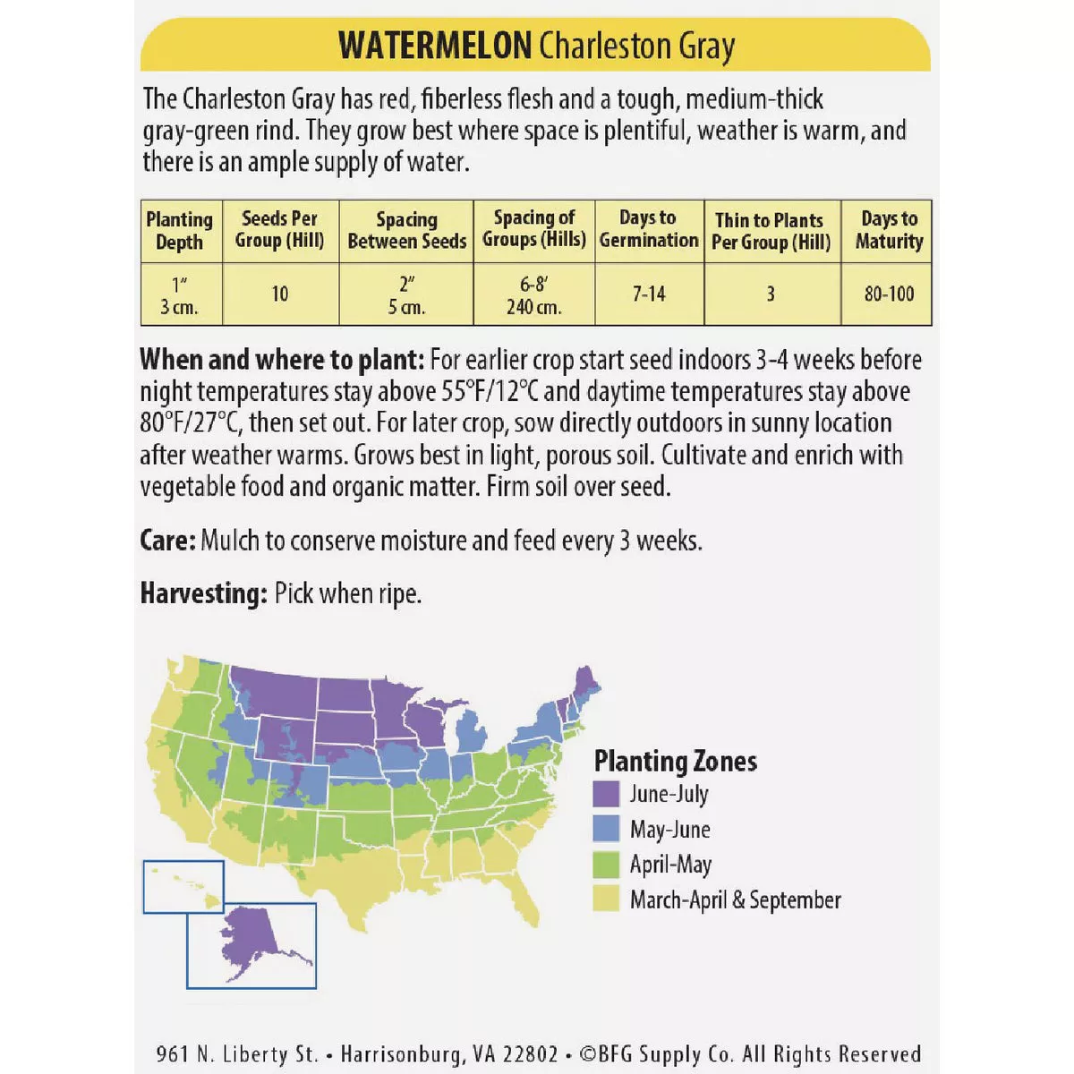 Wetsel Seed Charleston Grey #133 Watermelon Seed Packet - photo 3