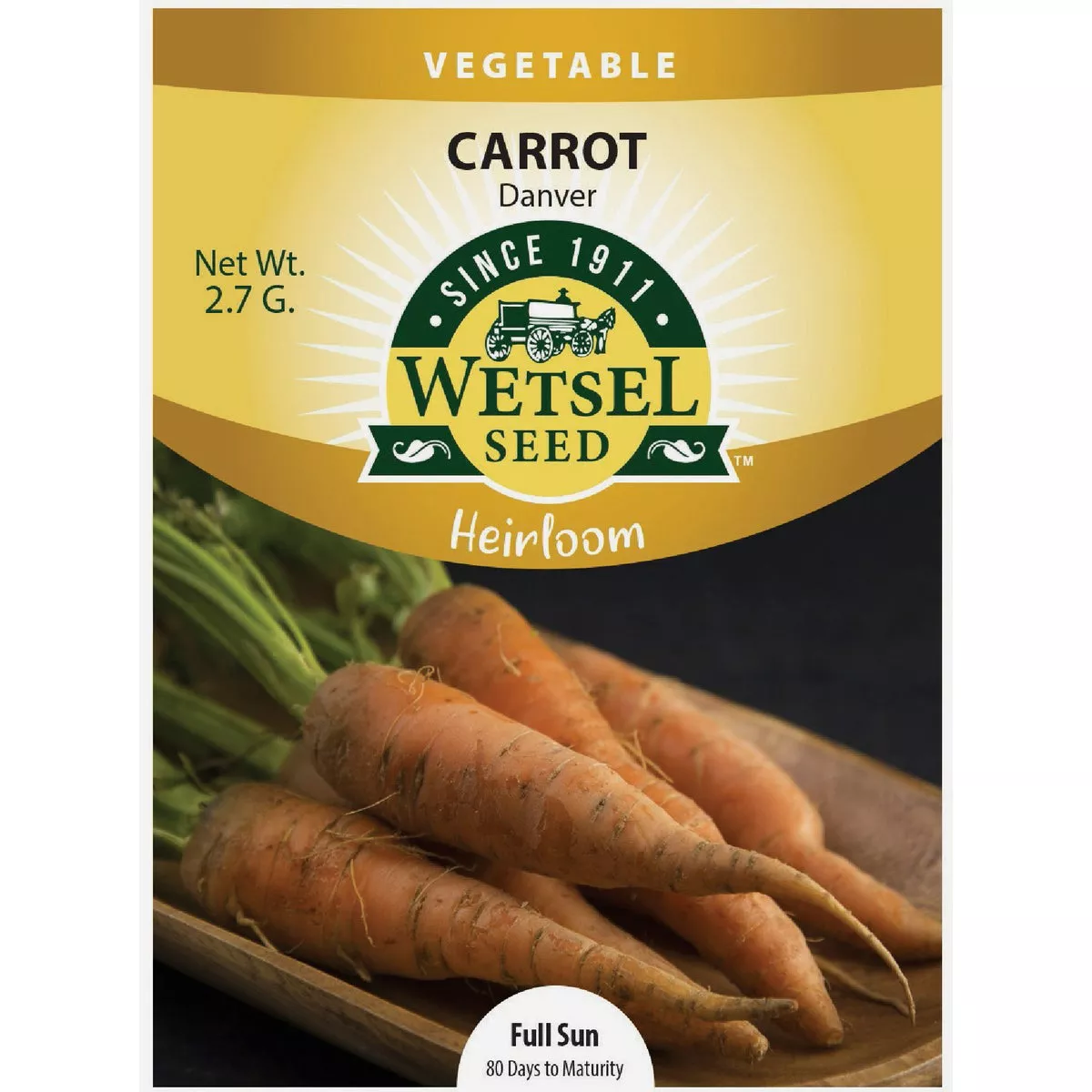 Wetsel Seed Heirloom Danver Carrots Seed Packet