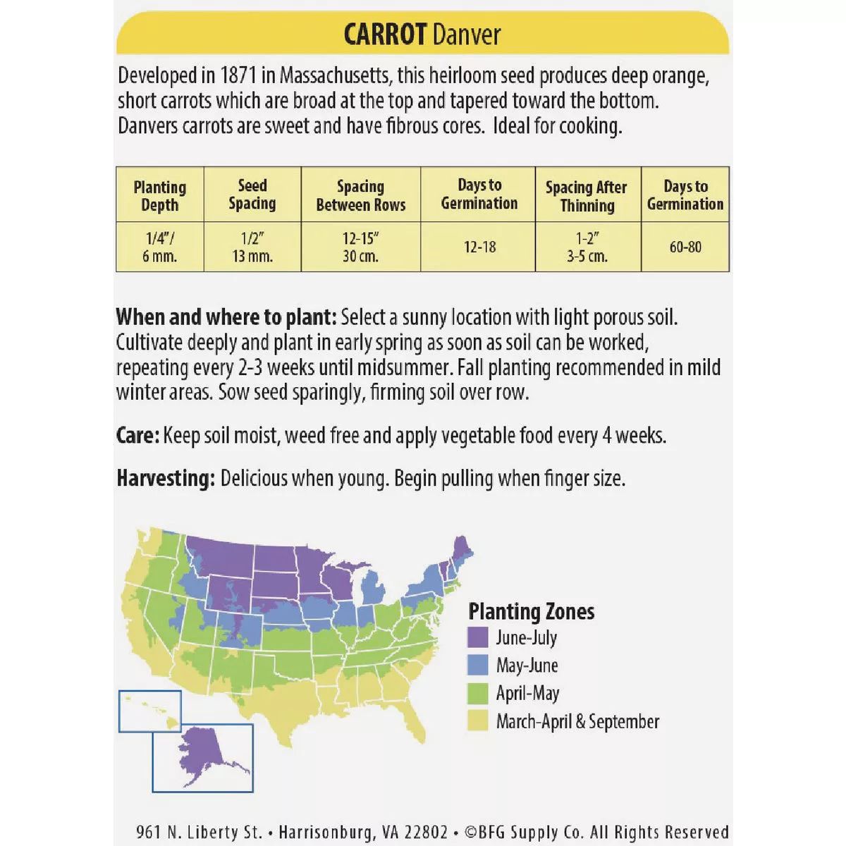 Wetsel Seed Heirloom Danver Carrots Seed Packet - photo 3