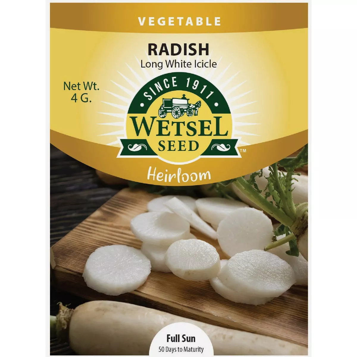 Wetsel Seed Heirloom Long White Icicle Radish Seed Packet