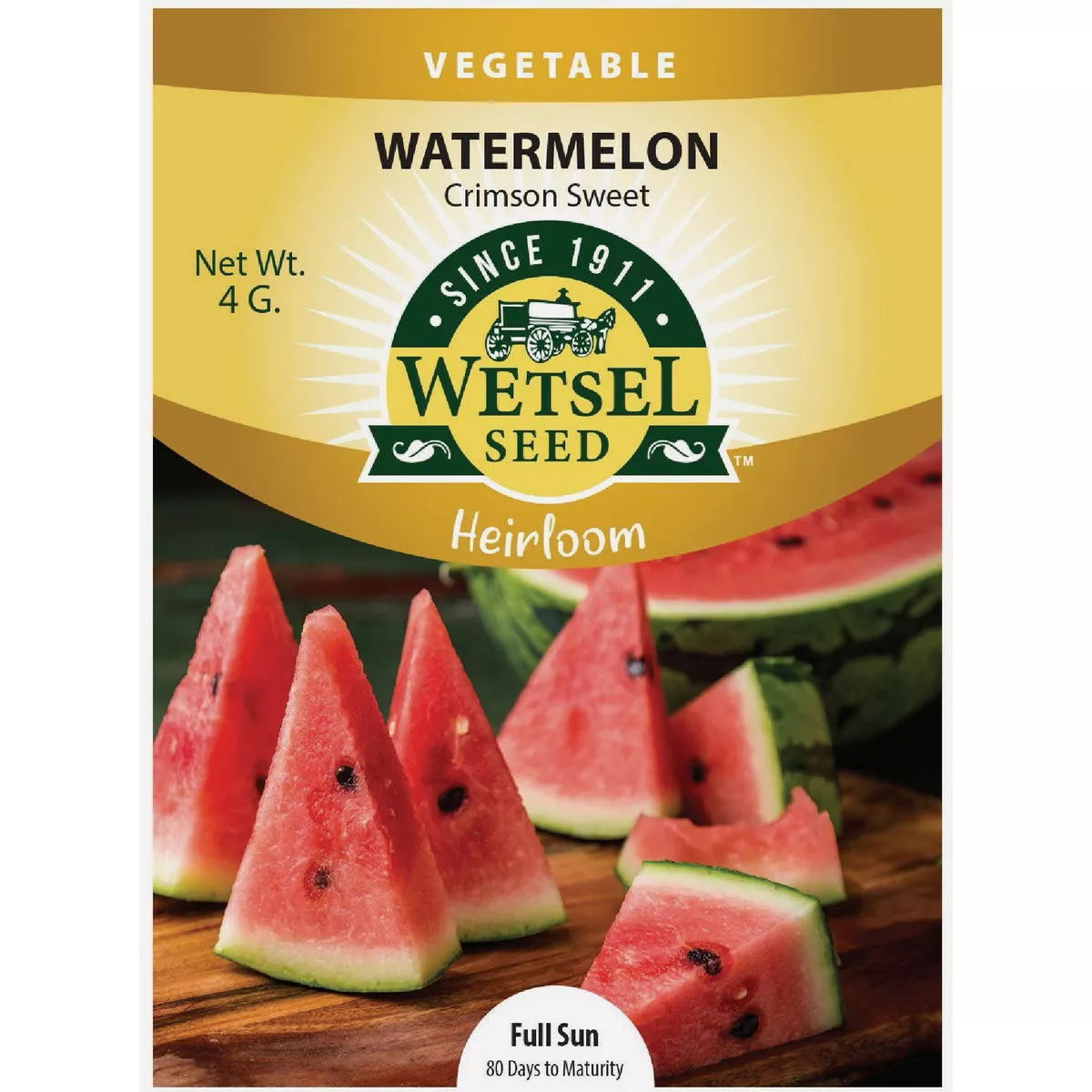 Wetsel Seed Heirloom Crimson Sweet Watermelon Seed Packet