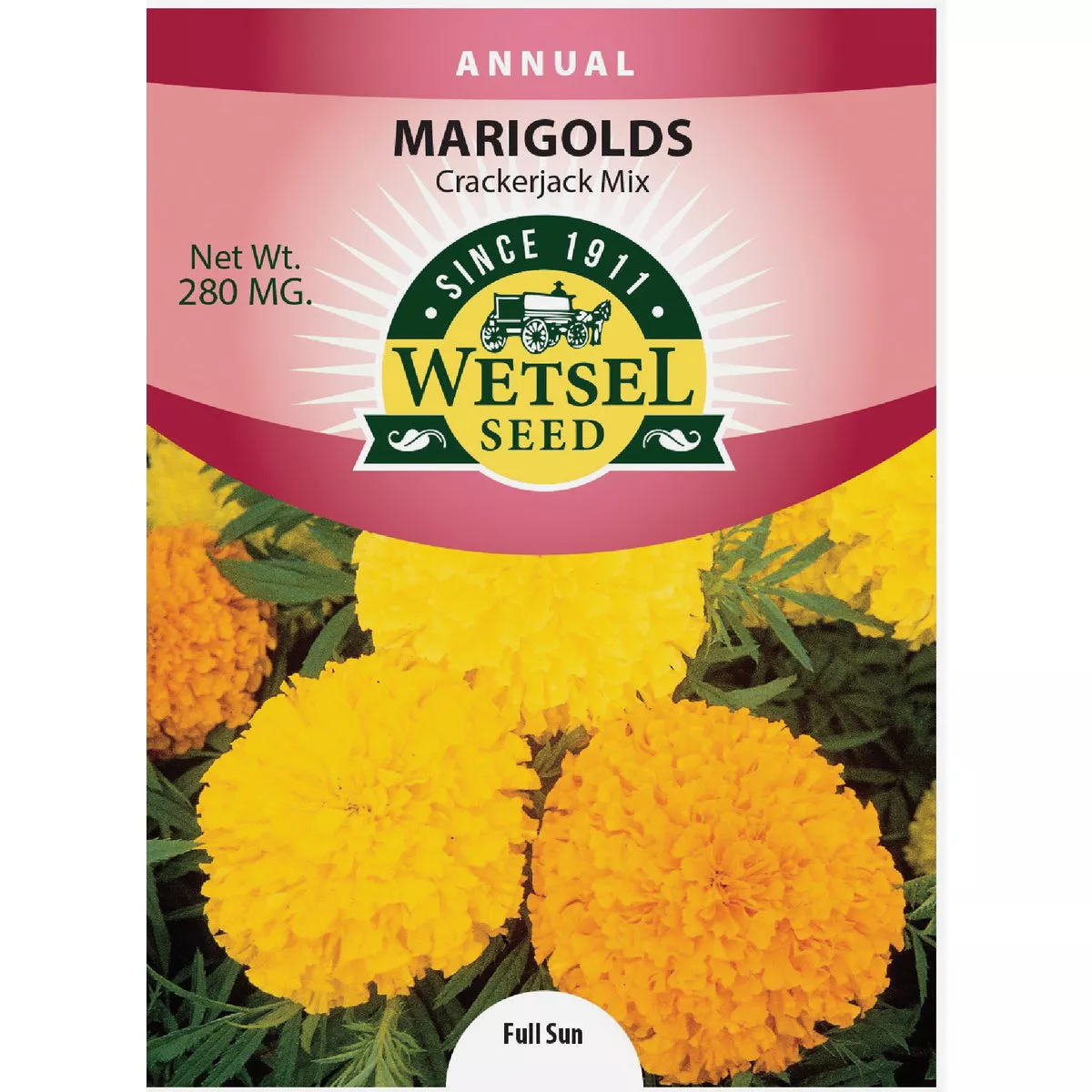 Wetsel Seed Crackerjack Mix Marigold Flower Seed Packet - photo 3