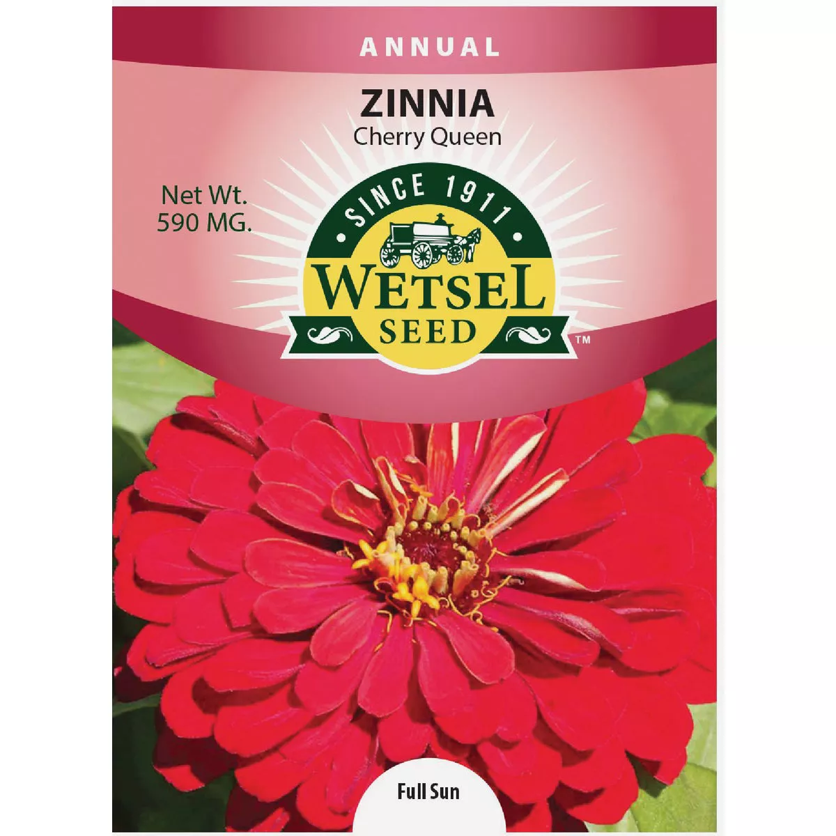 Wetsel Seed Cherry Queen Zinnia Flower Seed Packet - photo 3