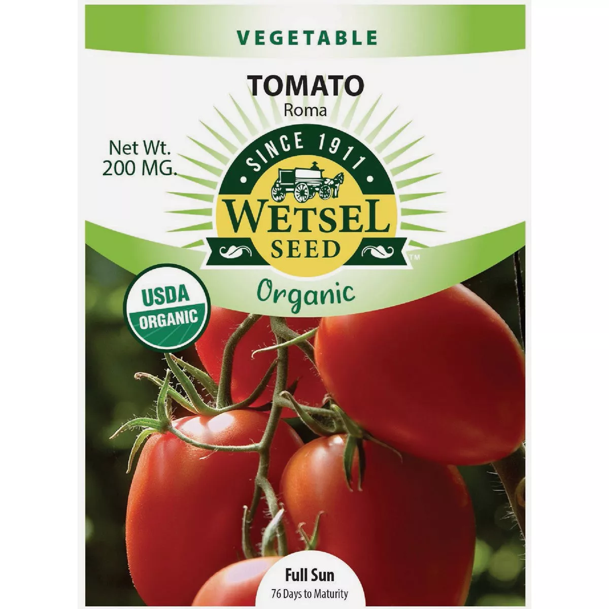Wetsel Seed Organic Roma Tomato Seed Packet