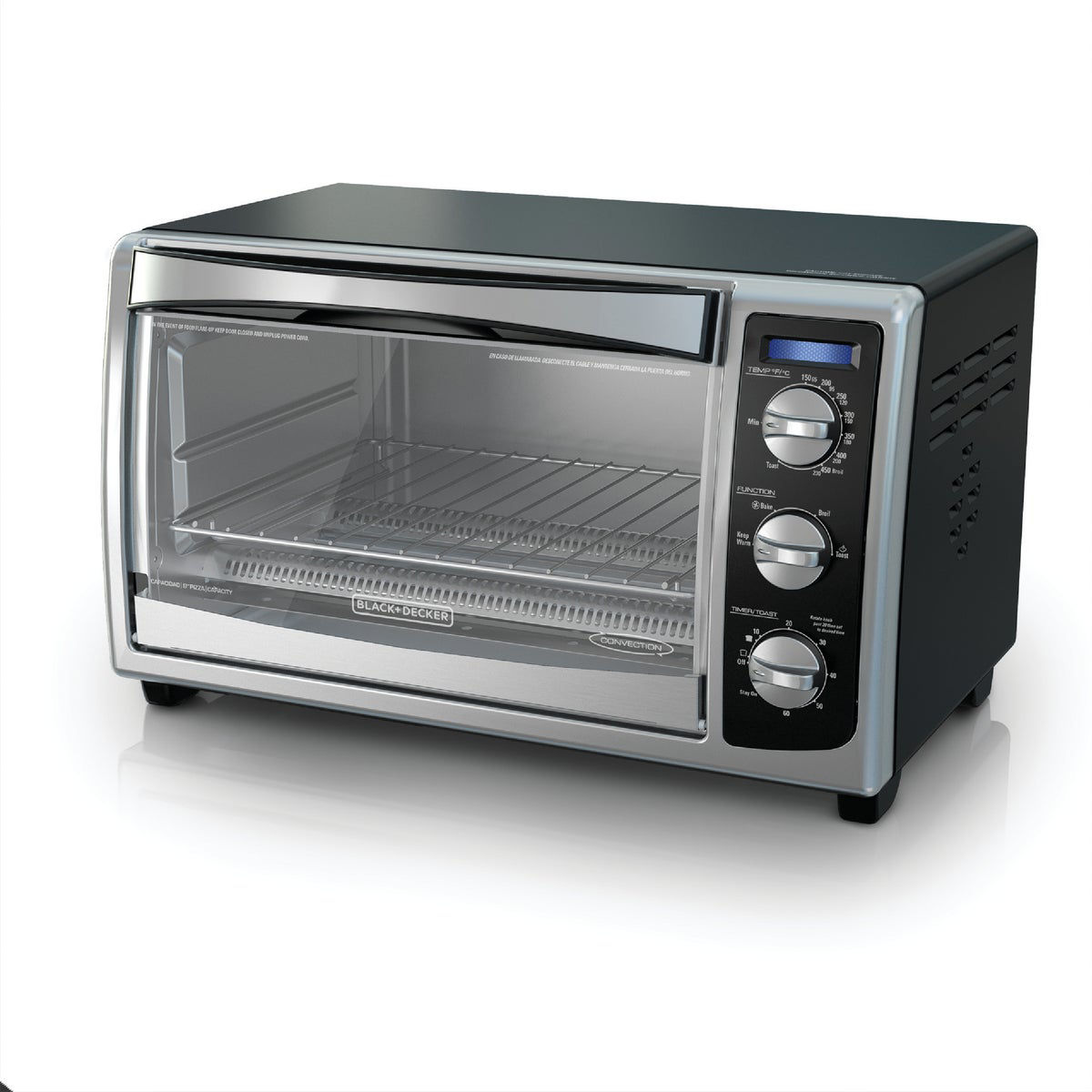 BLACK+DECKER Countertop 8 Slice Convection Toaster Oven Stainless Steel,  X-Large