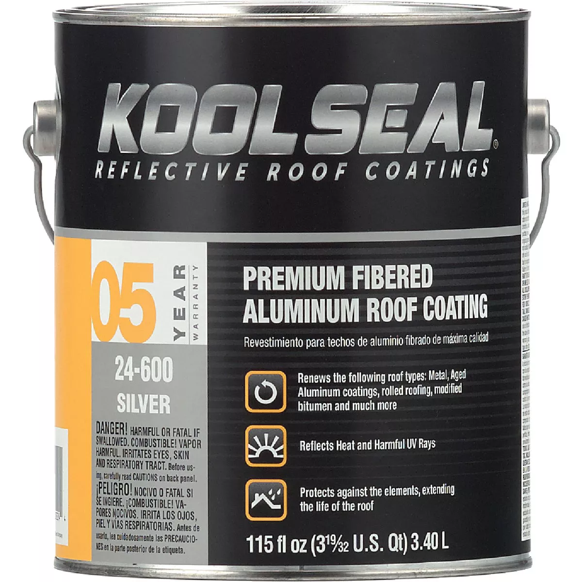Kool Seal 1 Gal. Fibered Aluminum Silver Roof Coating