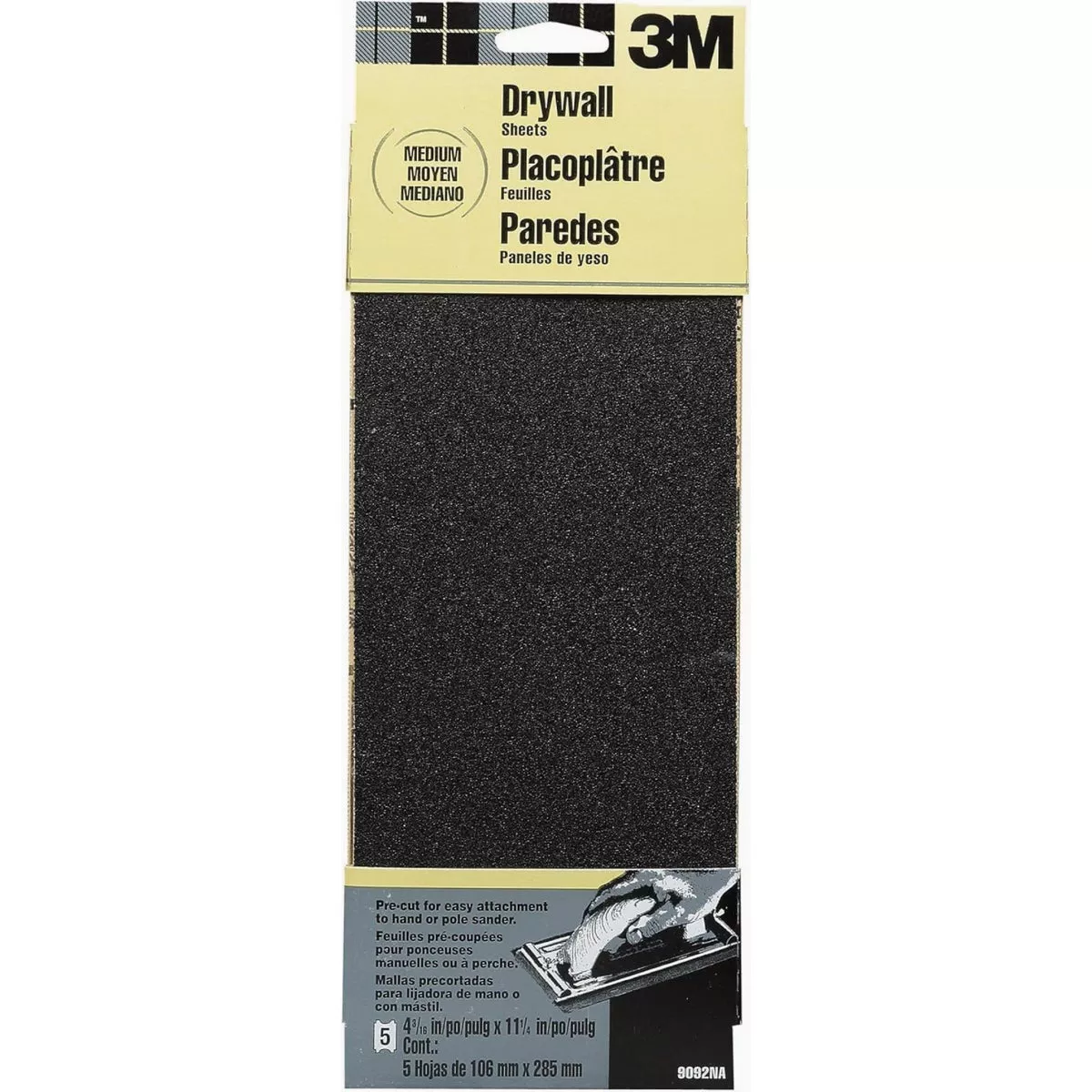 3M 4.2 In. x 11 In. Medium Drywall Sanding Sheets (5-Pack)