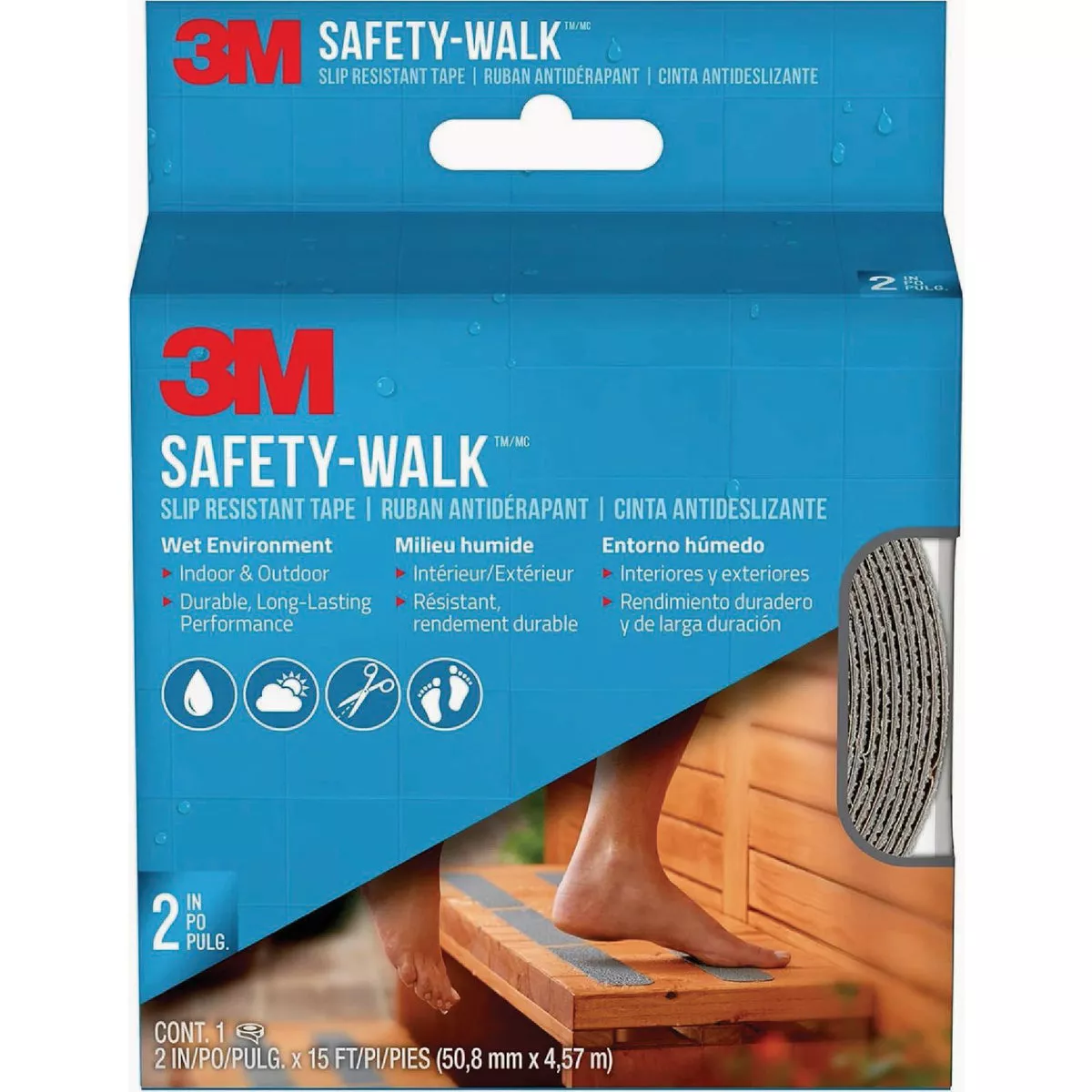 3M Safety-Walk 2 In. x 15 Ft. Gray Slip Resistant Tape