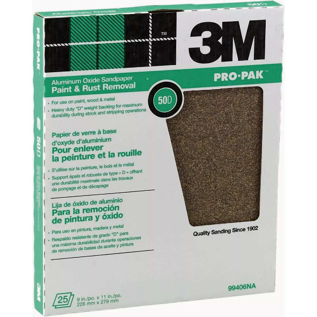 3M 50D Grit Paint &amp; Rust Removal Sandpaper (25-Pack)