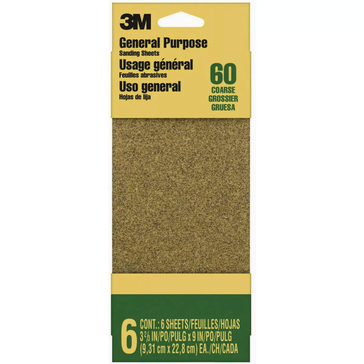 3M 3-2/3 In. Alox Sandpaper, 60 Girt