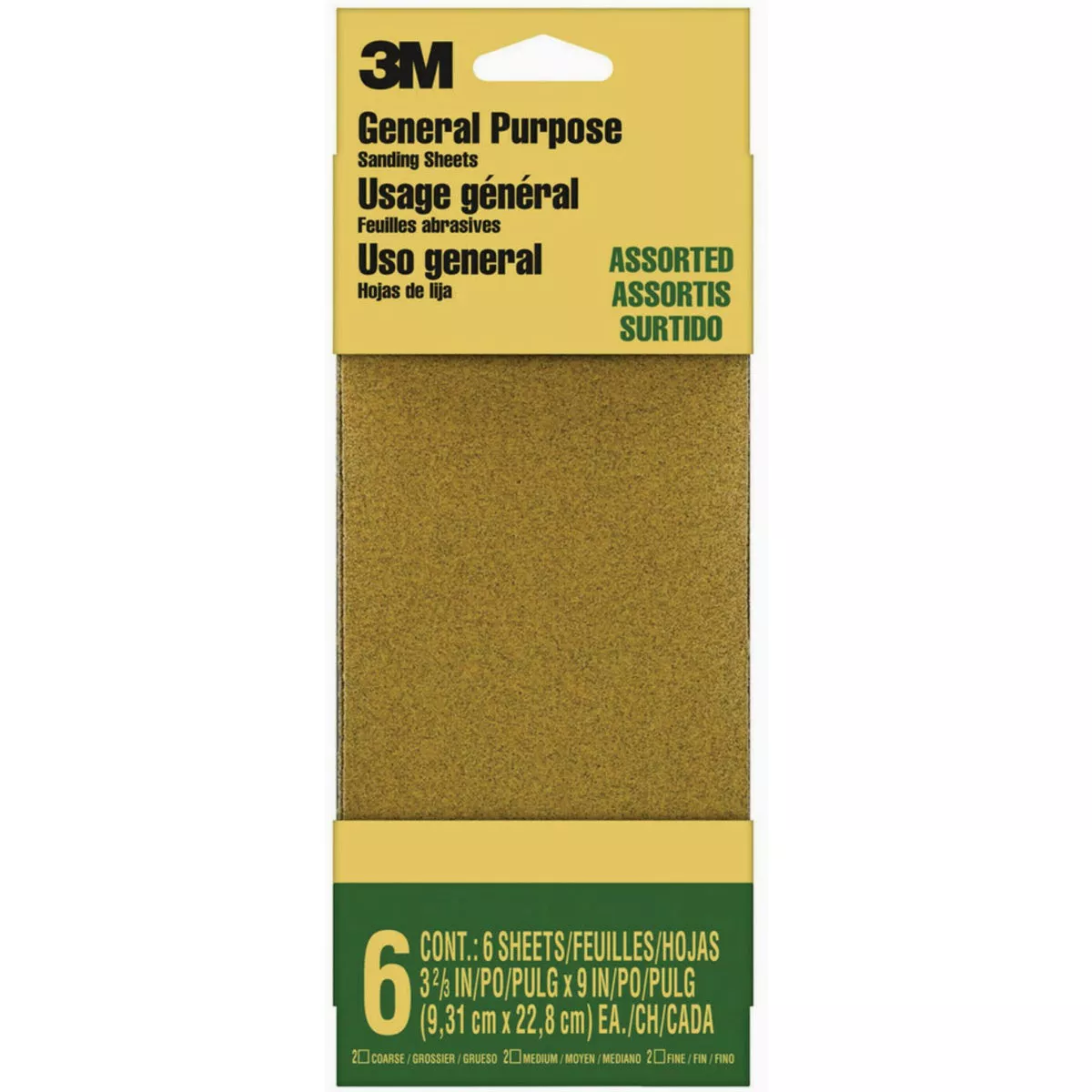 3M 3-2/3" Assorted Grit Alox Sandpaper