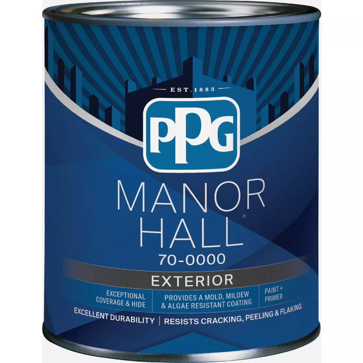 Manor Hall Exterior Paint + Primer Flat White Pastel Base Quart