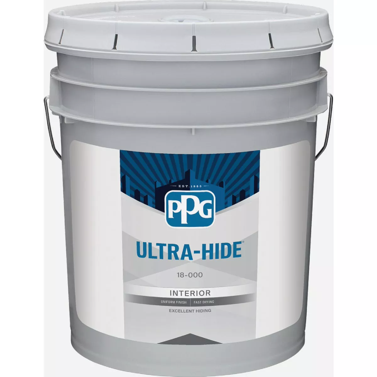 Ultra-Hide Interior Latex Paint Flat White Pastel Base 5 Gallon