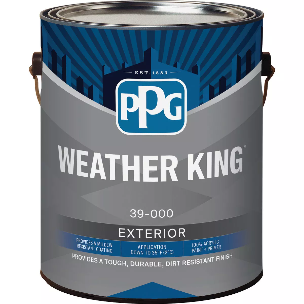 Weather King Exterior 100% Acrylic Paint + Primer Flat White Pastel Base Quart