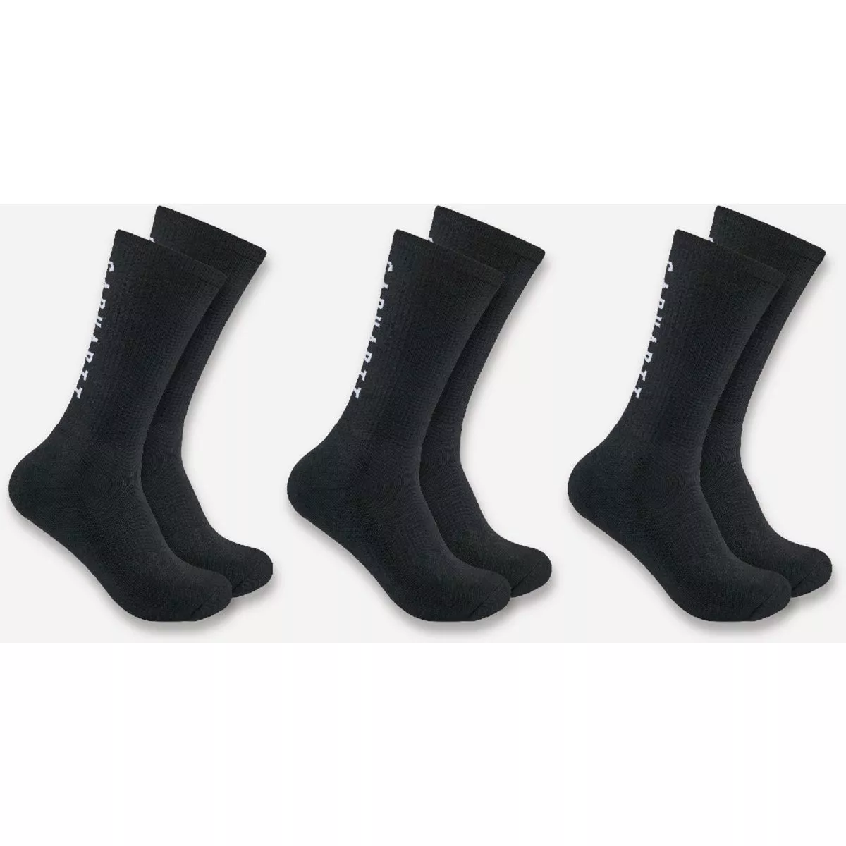 Carhartt Men's XL Black Force Midweight Logo Crew Sock (3-Pack)