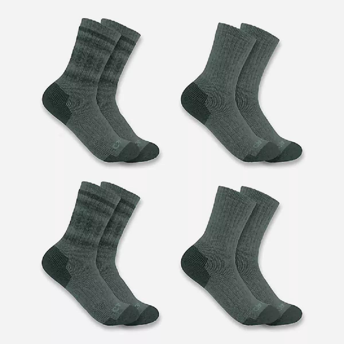 Carhartt Women's L Assorted Heavyweight Synthetic-Wool Blend Crew Sock (4-Pack)
