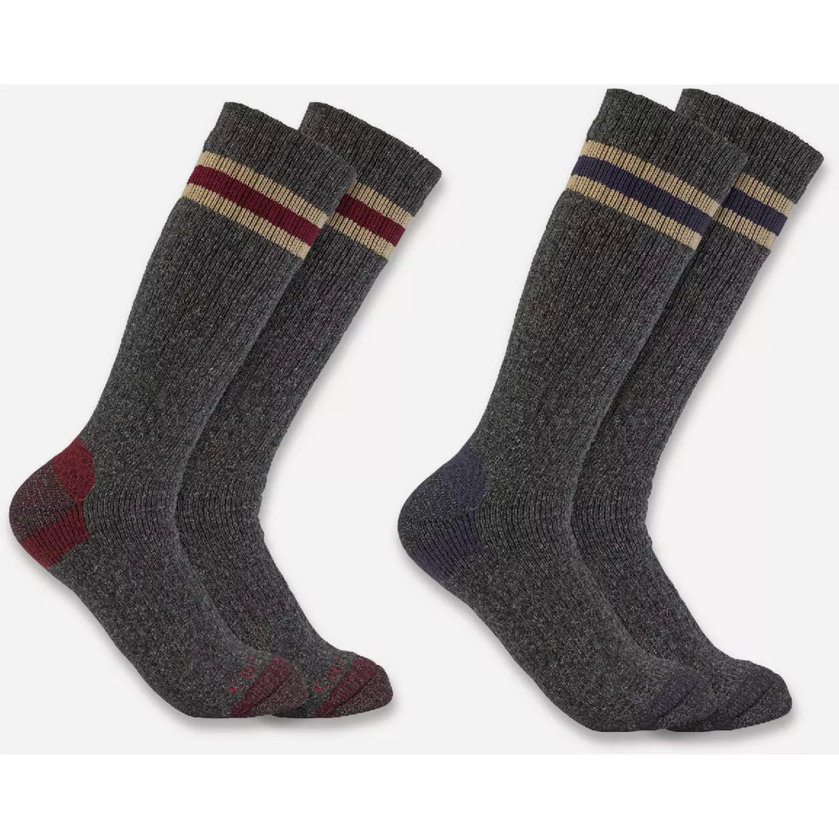 Carhartt Men's M Assorted Midweight Camp Boot Sock (2-Pack)