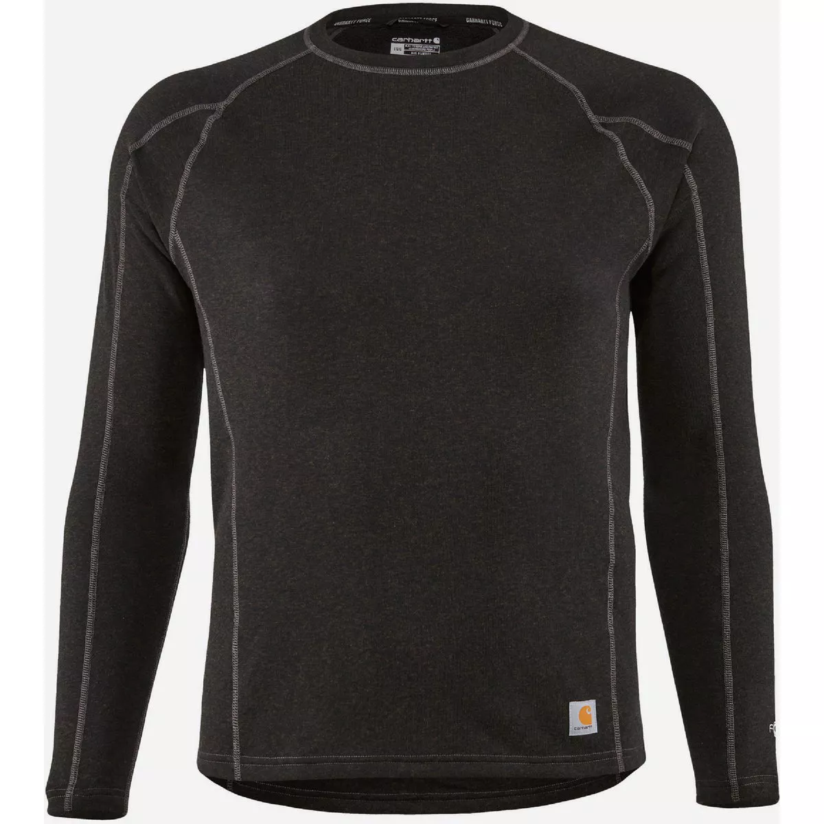 Carhartt Force Men's M Black Heavyweight Synthetic-Merino Wool Blend Fleece Base Layer Crewneck Top-
