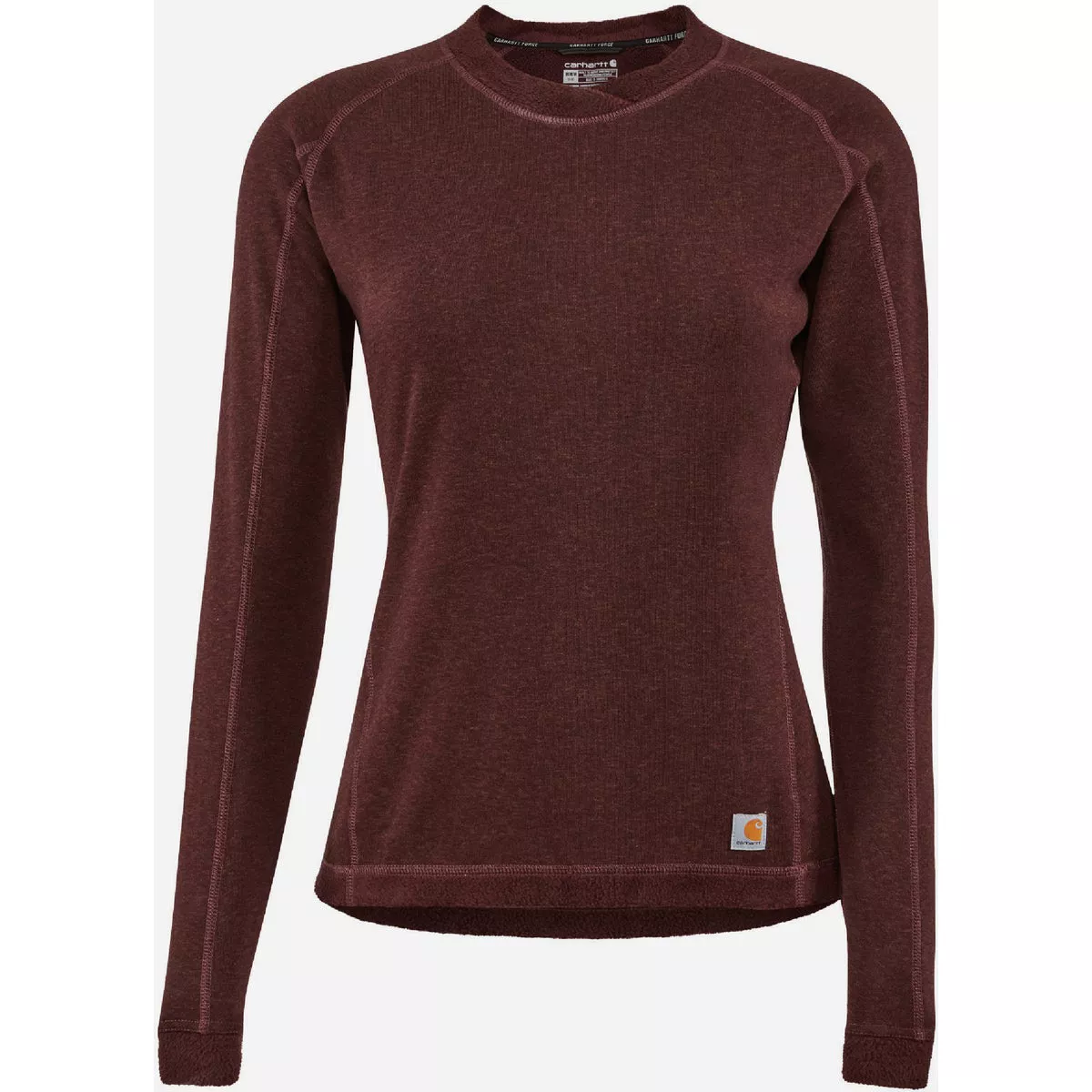 Carhartt Force Women's 2X Blackberry Heather Heavyweight Synthetic Wool-Blend Fleece Base Layer Crewneck Top