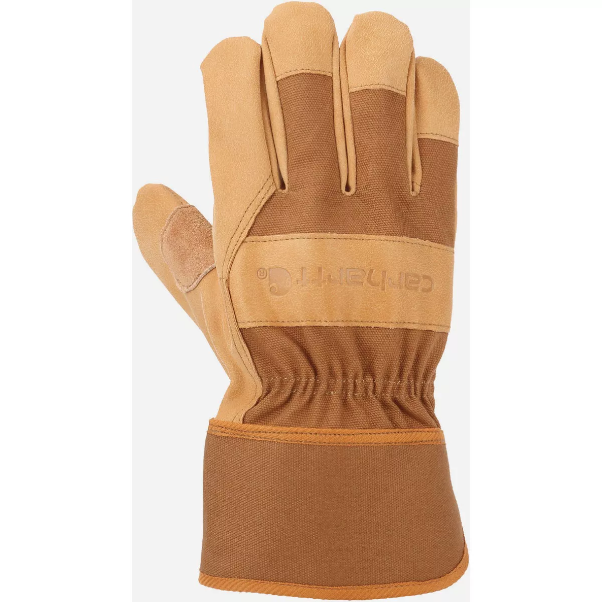 Carhartt Men's M Brown Duck Synthetic Leather Safety Cuff Glove